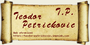 Teodor Petričković vizit kartica